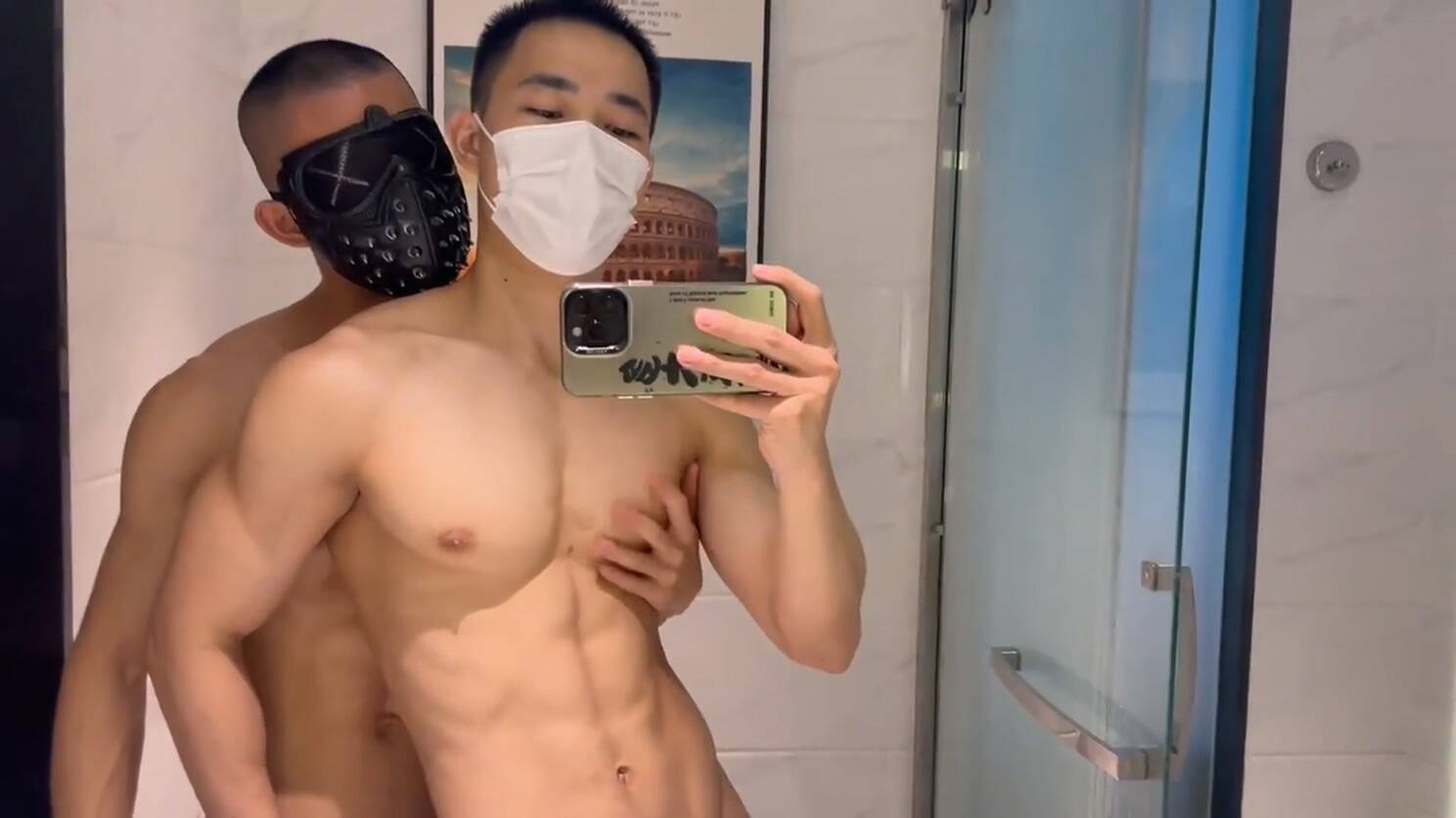 胸猛教練隔壁老黃 體院小哥痞寸狂幹健身教練[306M]